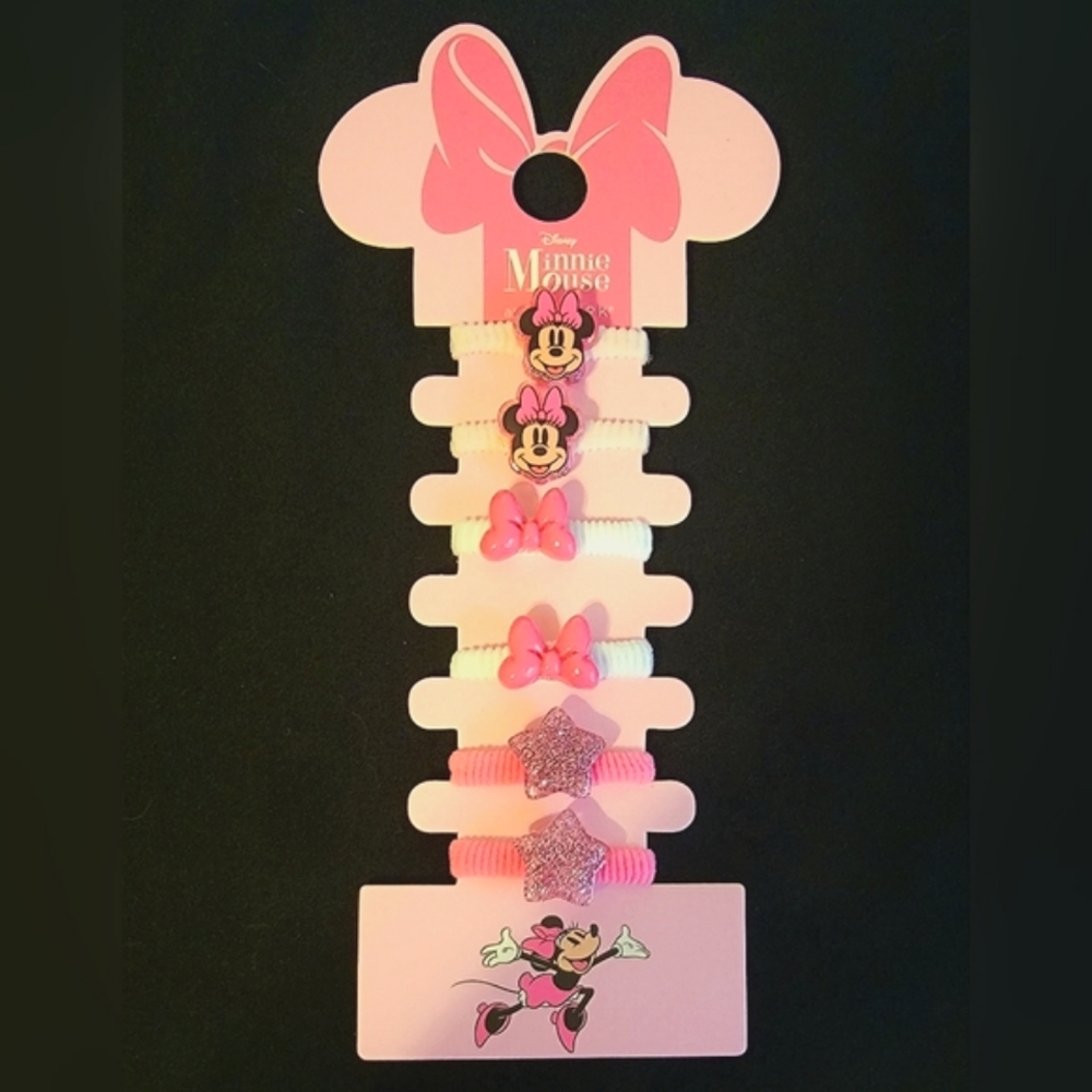 NWT! Disney 6 pack Minnie Mouse Ponytail Holders toddler little girl scrunchie - Picture 1 of 5